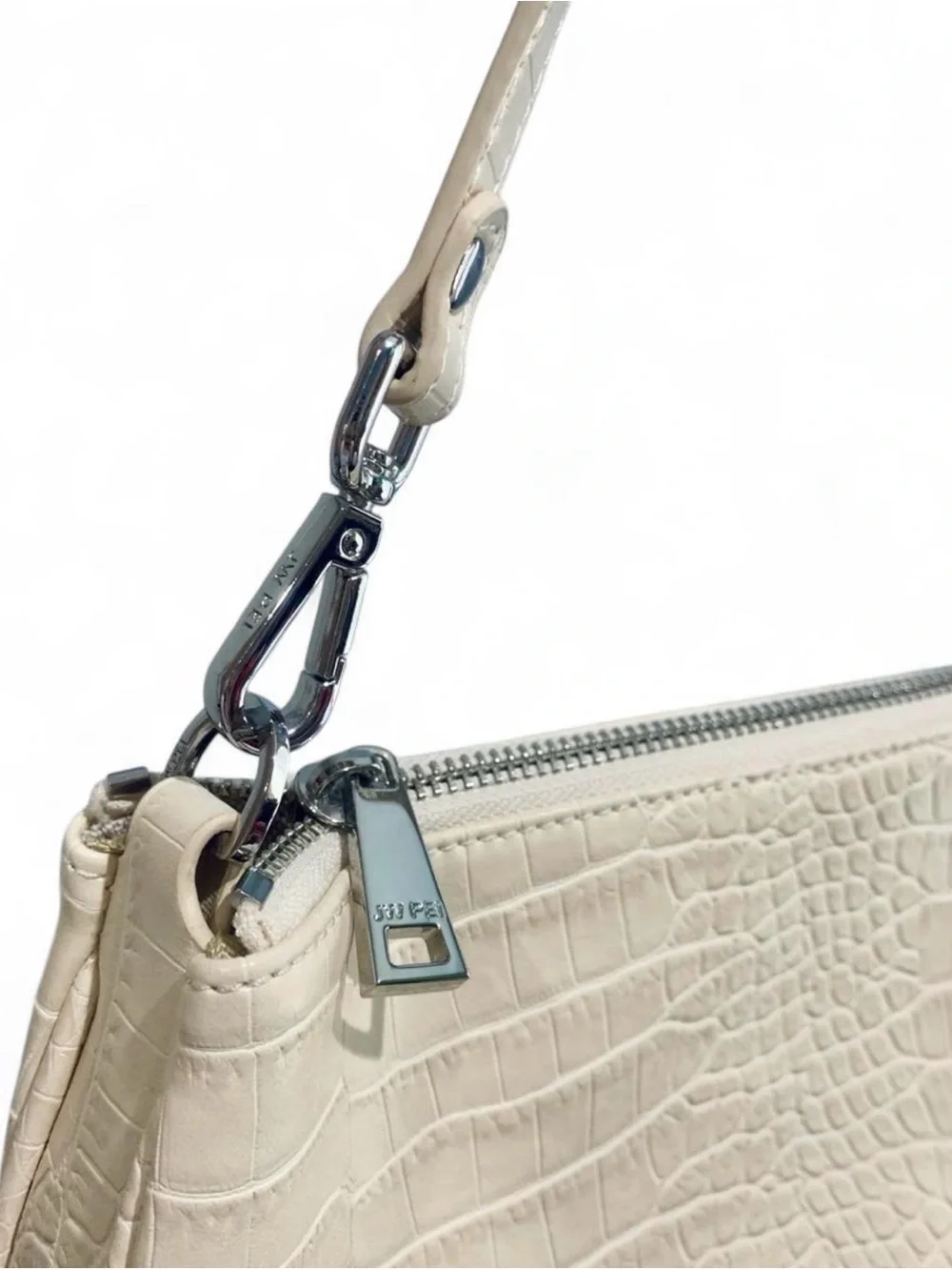 JW PEI Eva Shoulder Bag – Ivory Croc (90s Vintage Style)